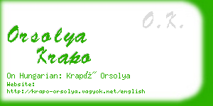 orsolya krapo business card